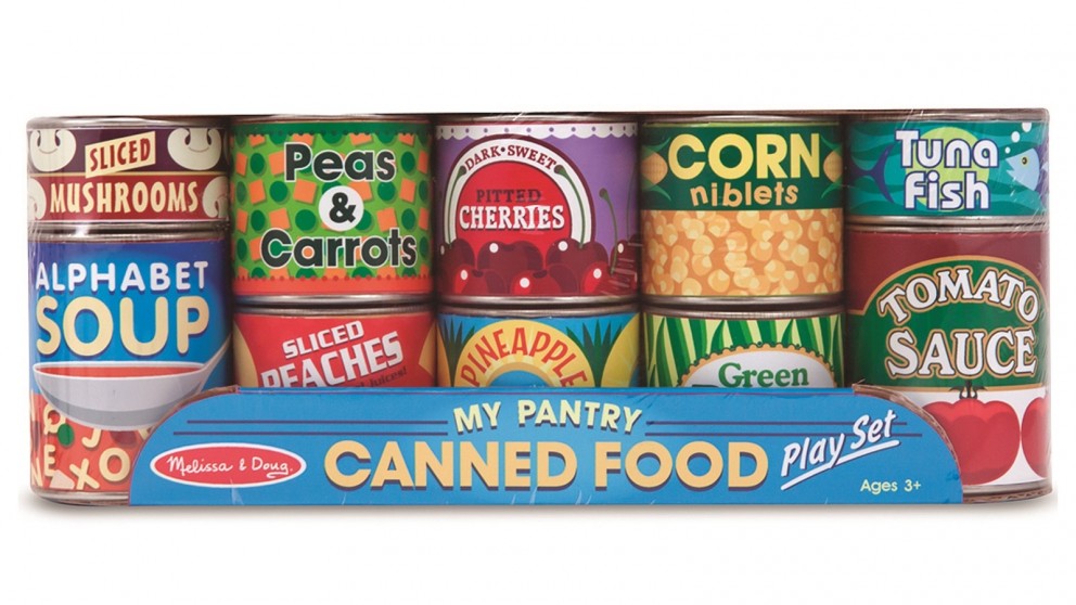 MELISSA & DOUG PLAY FOOD CANS SET OF 10