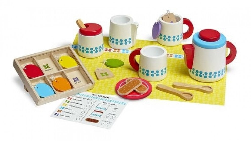 MELISSA & DOUG STEEP & SERVE TEA SET 22 PIECES