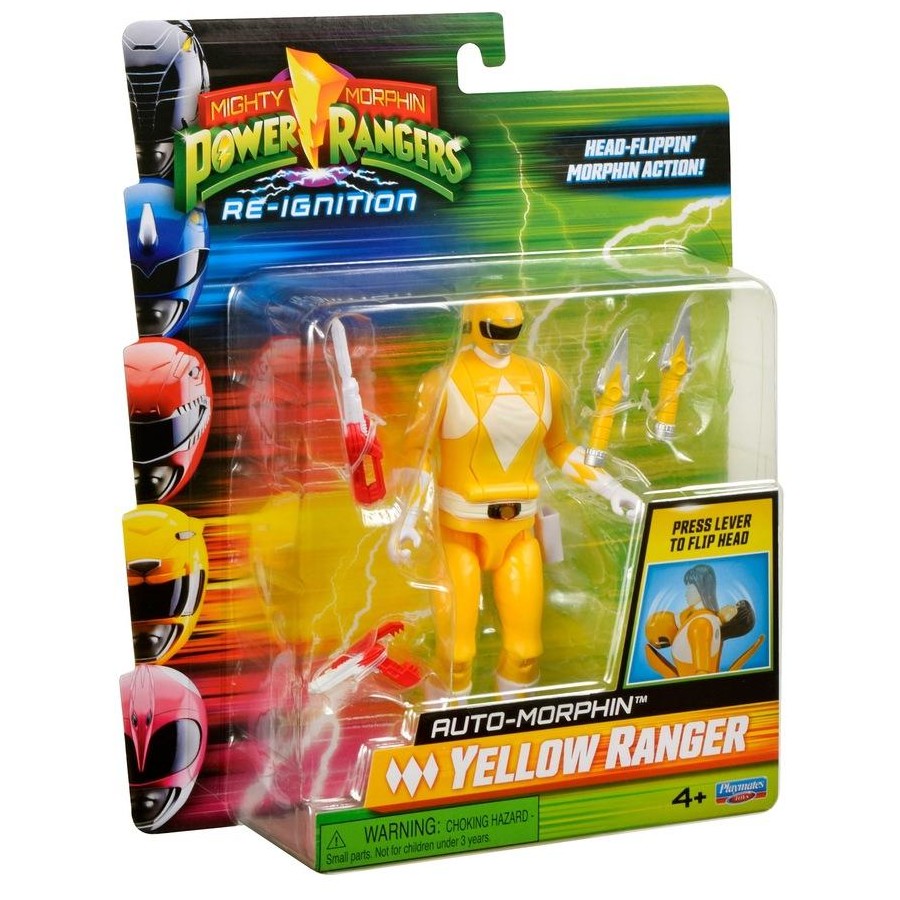 Mighty Morphin Power Rangers Auto-Morphin Figures - Yellow Ranger