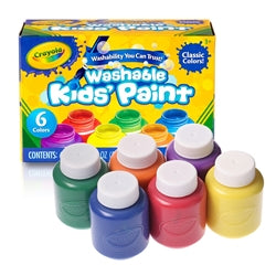 CRAYOLA 6 COLORS WASHABLE KIDS PAINT