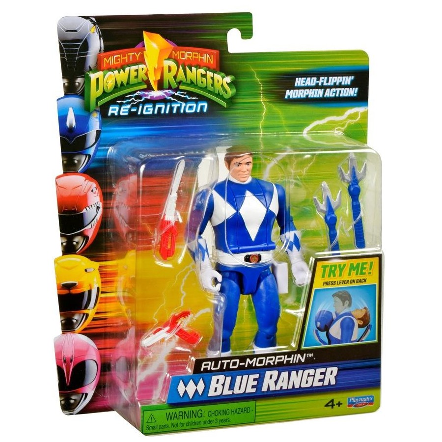 Mighty Morphin Power Rangers Auto-Morphin Figures - Blue Ranger