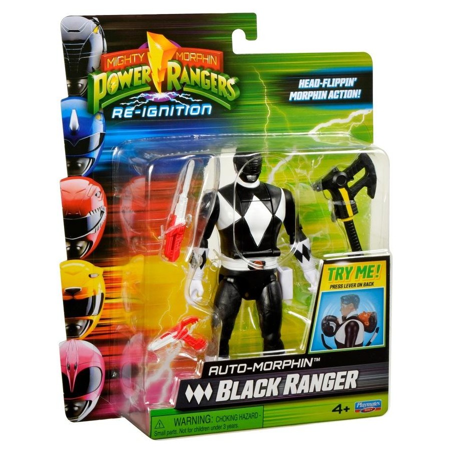 Mighty Morphin Power Rangers Auto-Morphin Figures - Black Ranger