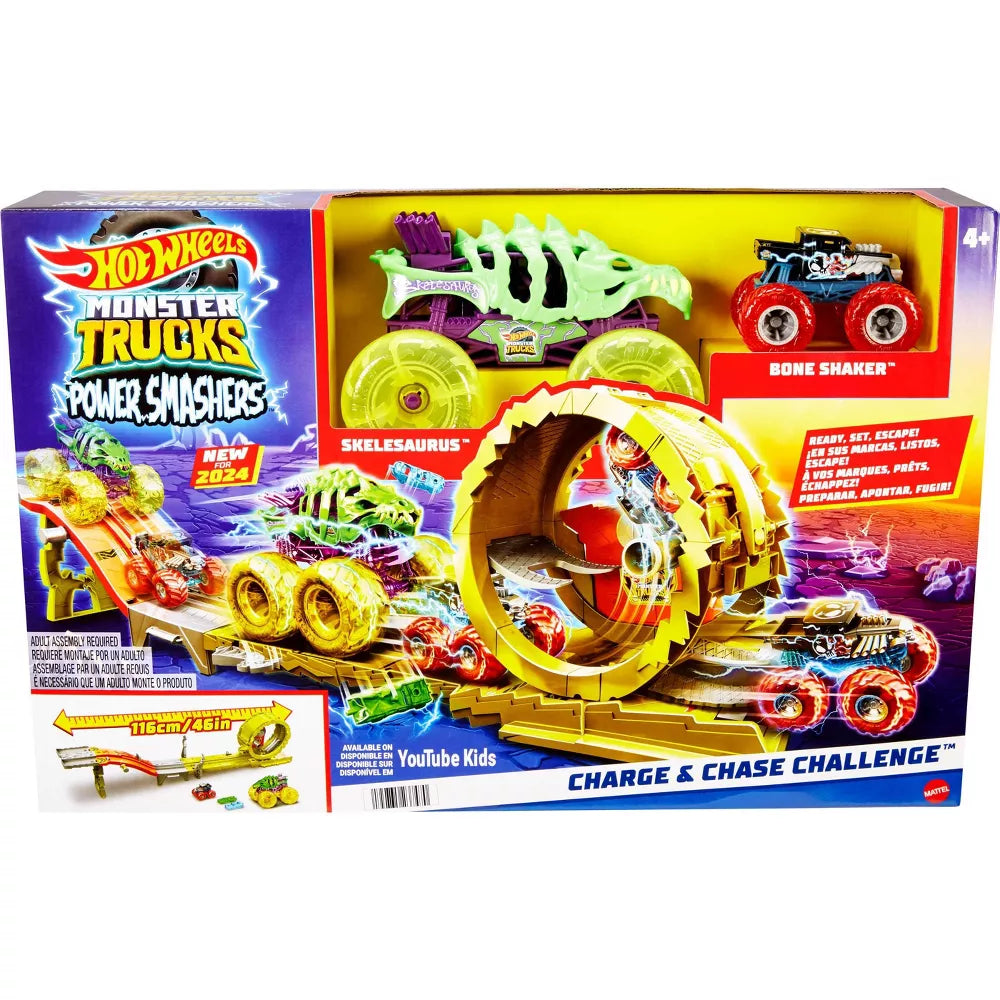 Hot Wheels Monster Trucks Power Smashers Charge & Chase Challenge Track Set