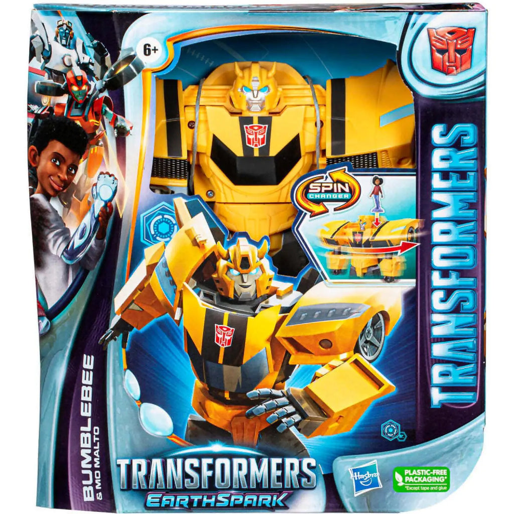 TRANSFORMERS EARTHSPARK SPIN CHANGER BUMBLEBEE & MO MALTO