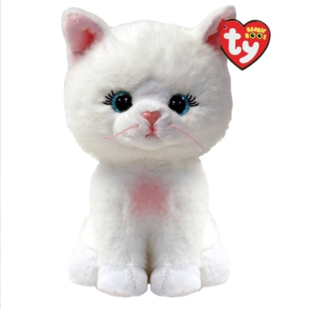 TY BEANIE BOOS REGULAR WHITE CAT AMELIA