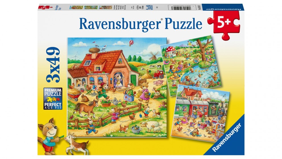 RAVENSBURGER Animal Vacation 3x49pc