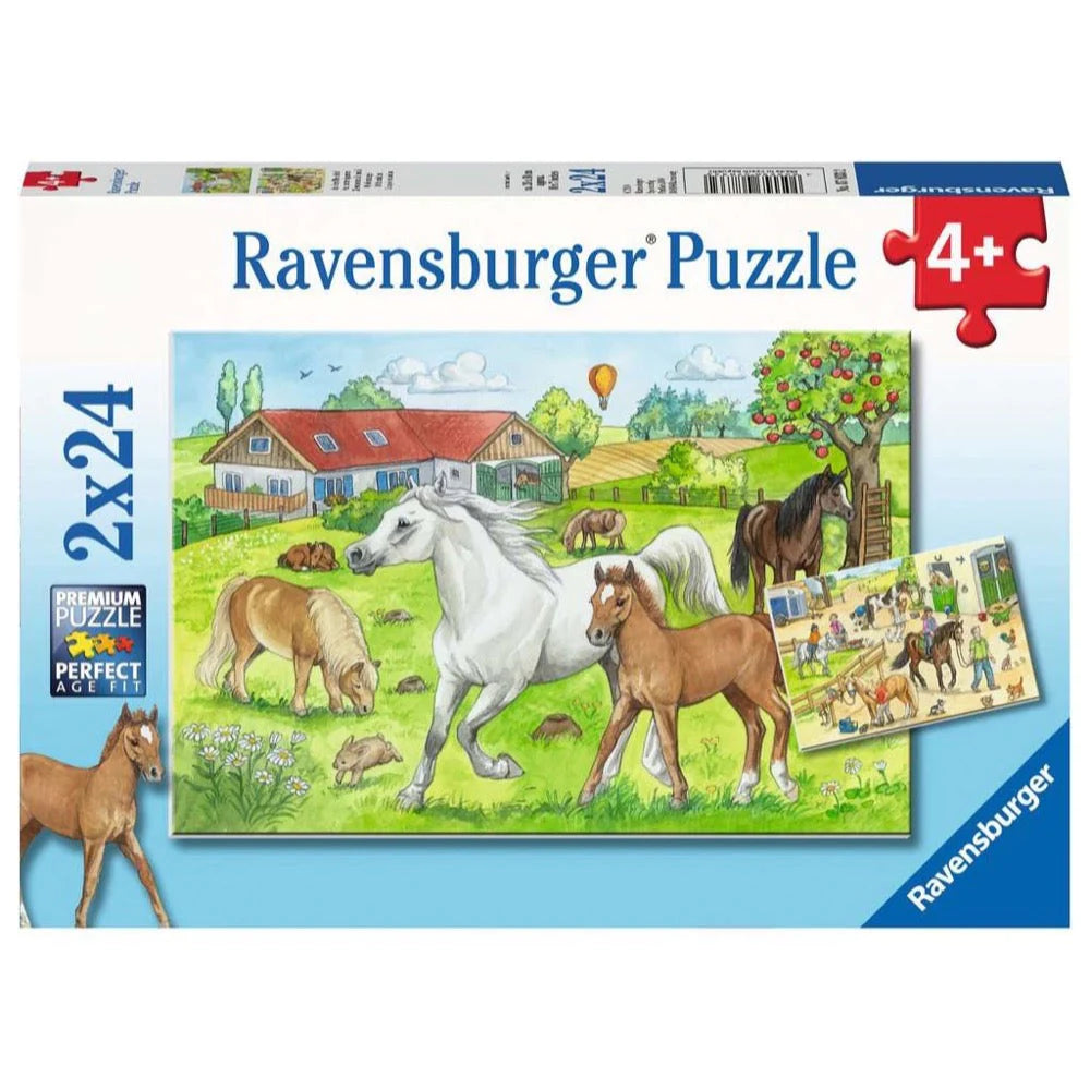 RAVENSBURGER At the Stables Puzzle 2x24pc