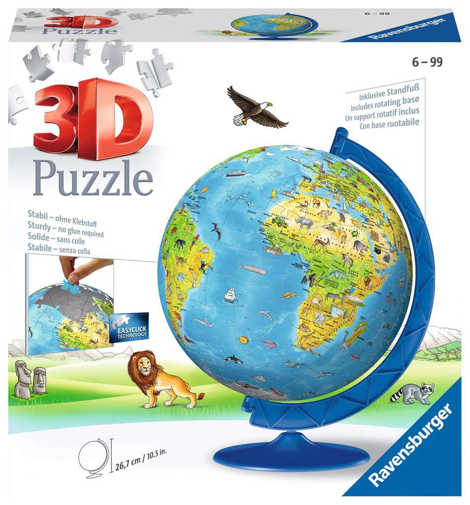 RAVENSBURGER Childrens Globe 3D Puzzleball 180pc