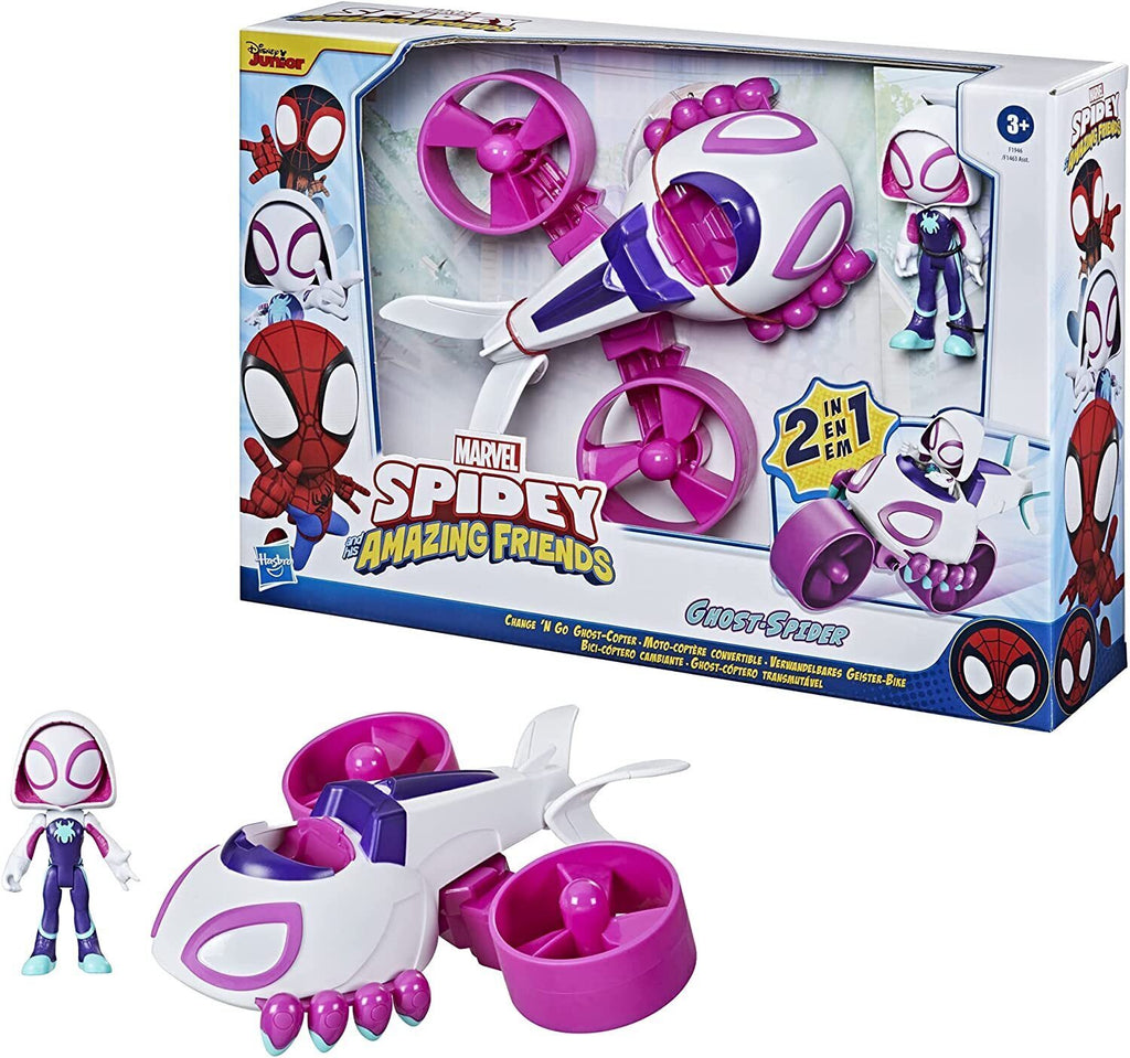 SPIDEY AND HIS AMAZING FRIENDS 2IN 1 CHANGE 'N GO GHOST-COPTER AND GHOST-SPIDER