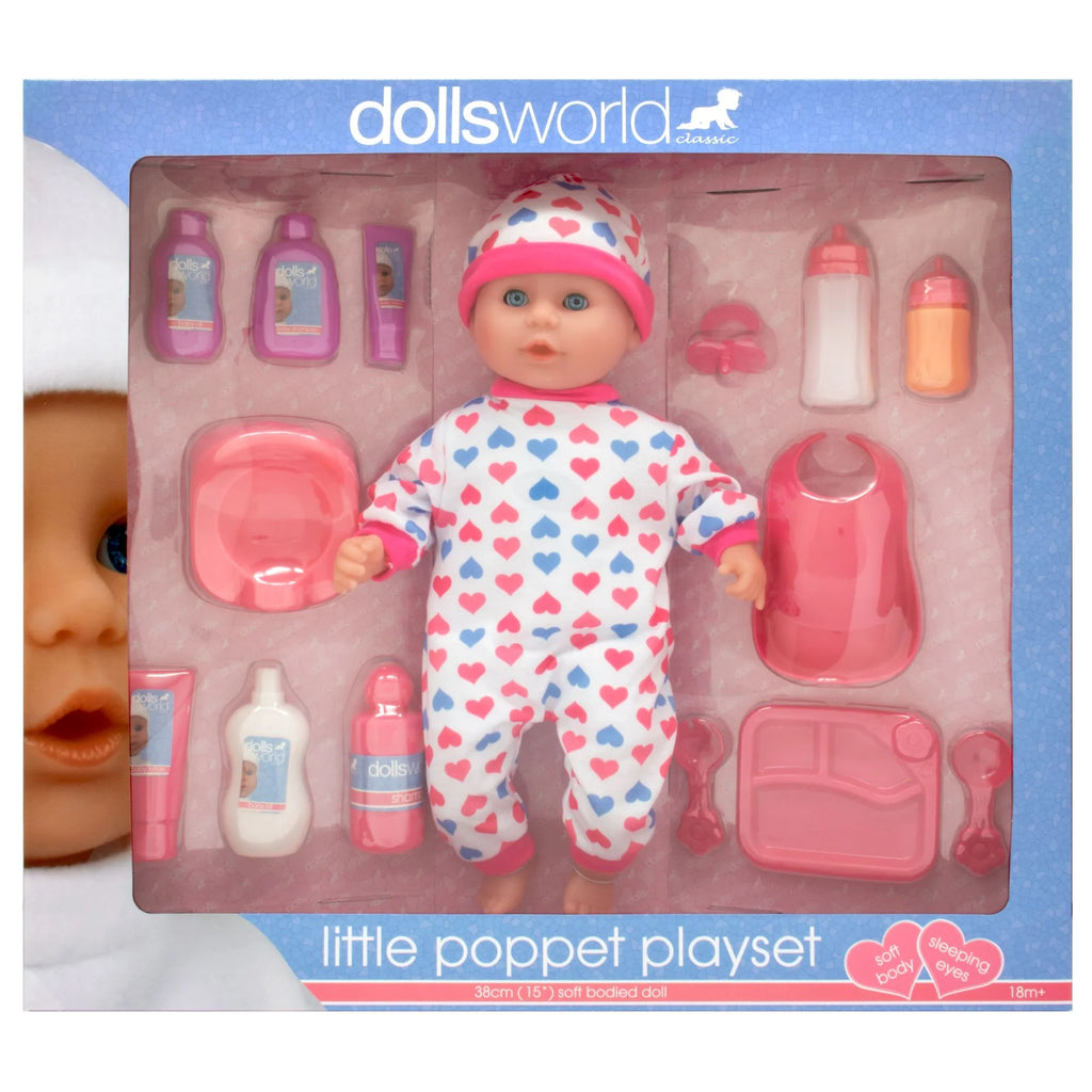 DOLLS WORLD LITTLE POPPET PLAYSET 38CM