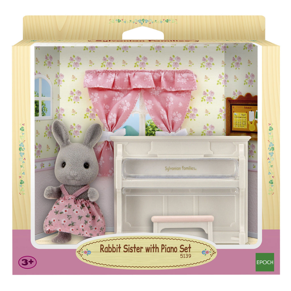 Sylvanian Families Mouse Sister With Piano Set