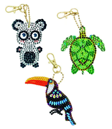 CRYSTAL ART EXOTIC ANIMALS KEYRING KIT