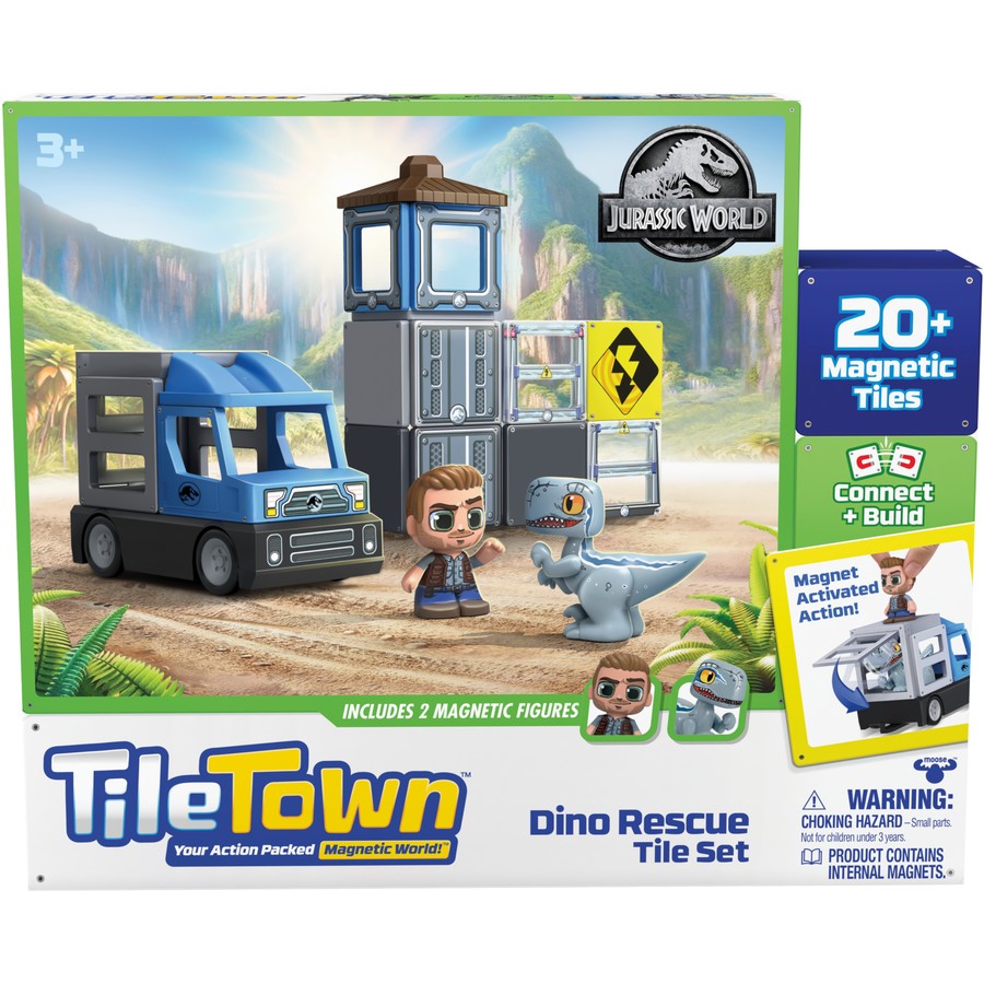 Tile Town Jurassic World Dino Rescue 22 Piece Tile Set