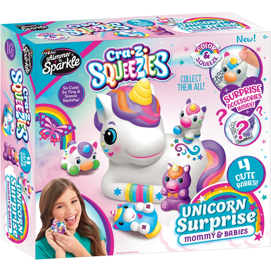 Cra-Z-Squeezies Shimmer 'N Sparkle Unicorn Surprise Mommy And Babies