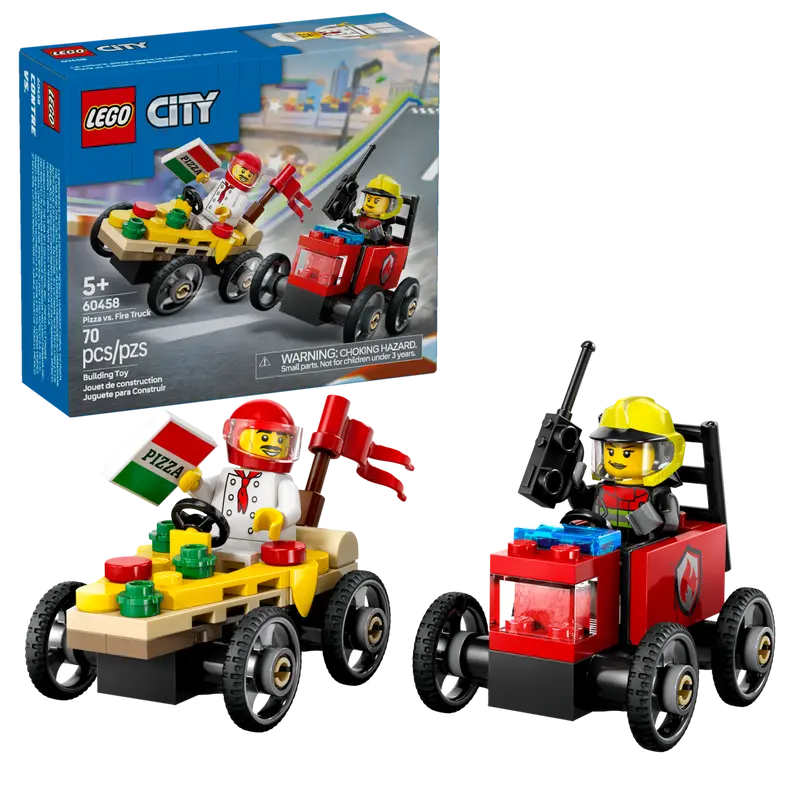 60458 LEGO CITY Pizza vs. Fire Truck Race Car Pack