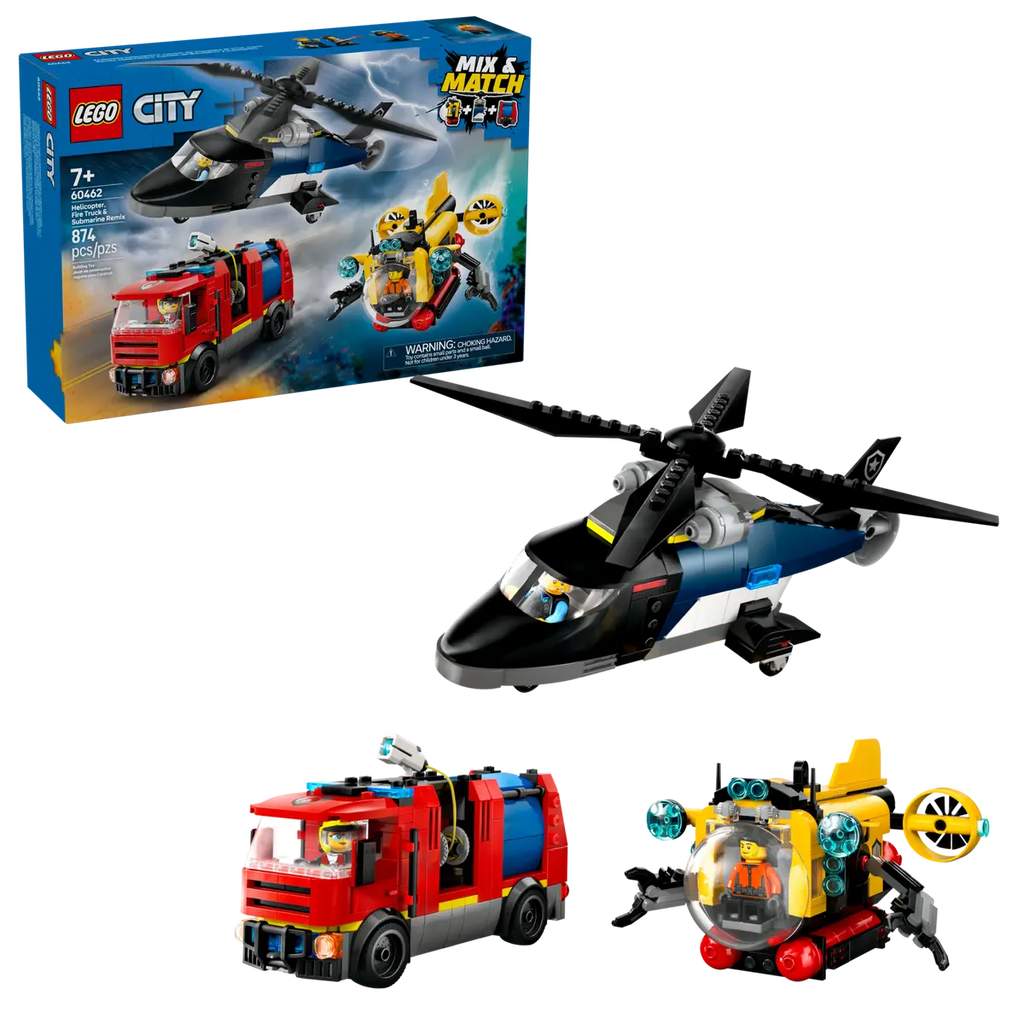 60462 LEGO CITY Helicopter, Fire Truck & Submarine Remix