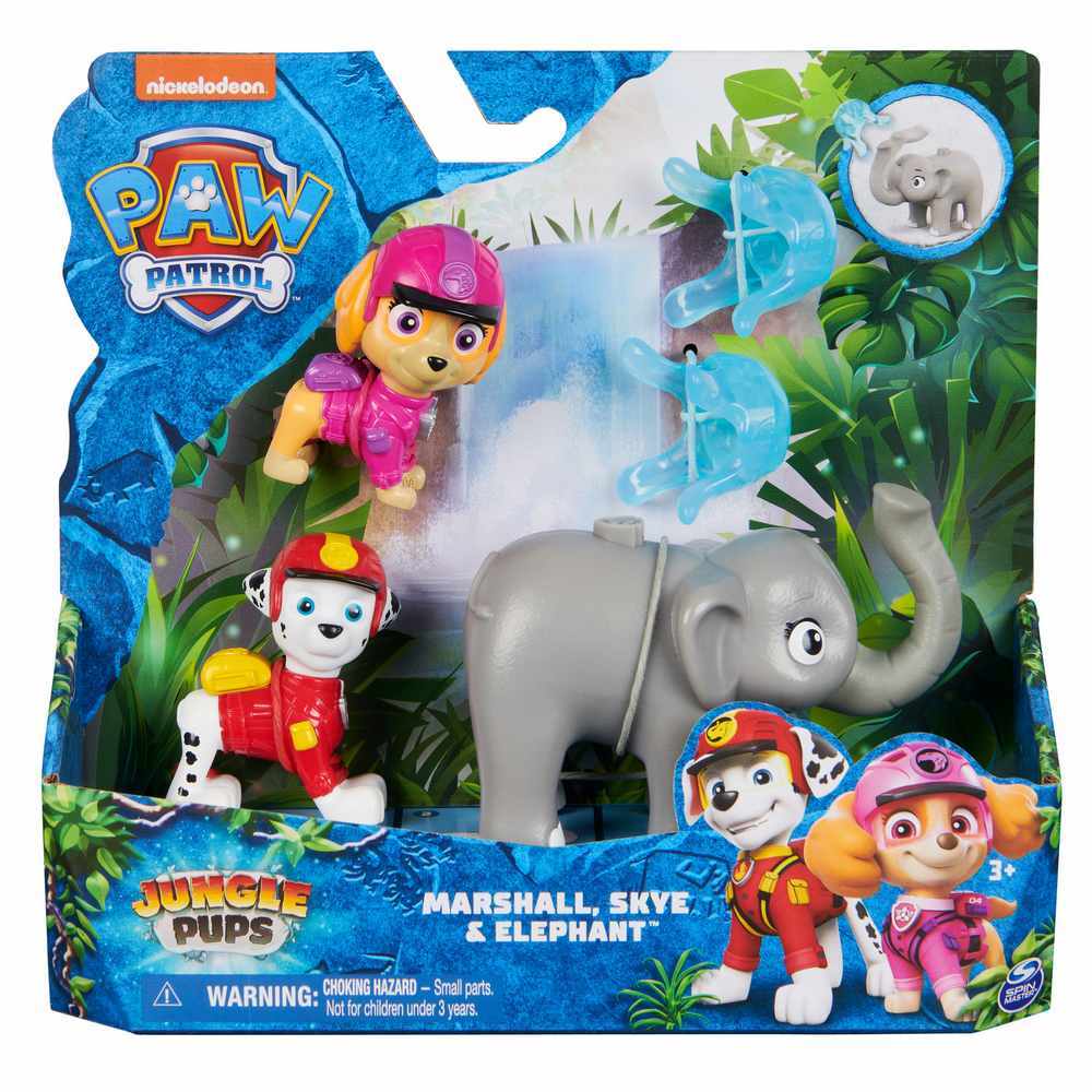 PAW PATROL JUNGLE HERO PUPS FIGURE SET  MARSHALL, SKYE & ELEPHANT