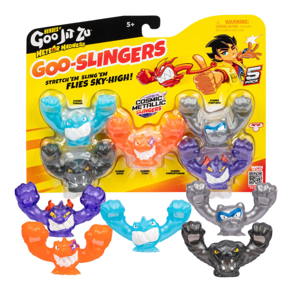 42987 Heroes of Goo Jit Zu Meteor Madness Goo-Slingers Cosmic Metallic Slingers 5 Pack