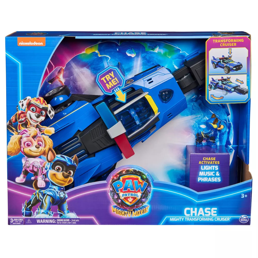 PAW PATROL THE MIGHTY MOVIE THEME VEHICLE CHASE MIGHTY TRANSFORMING CRUISER