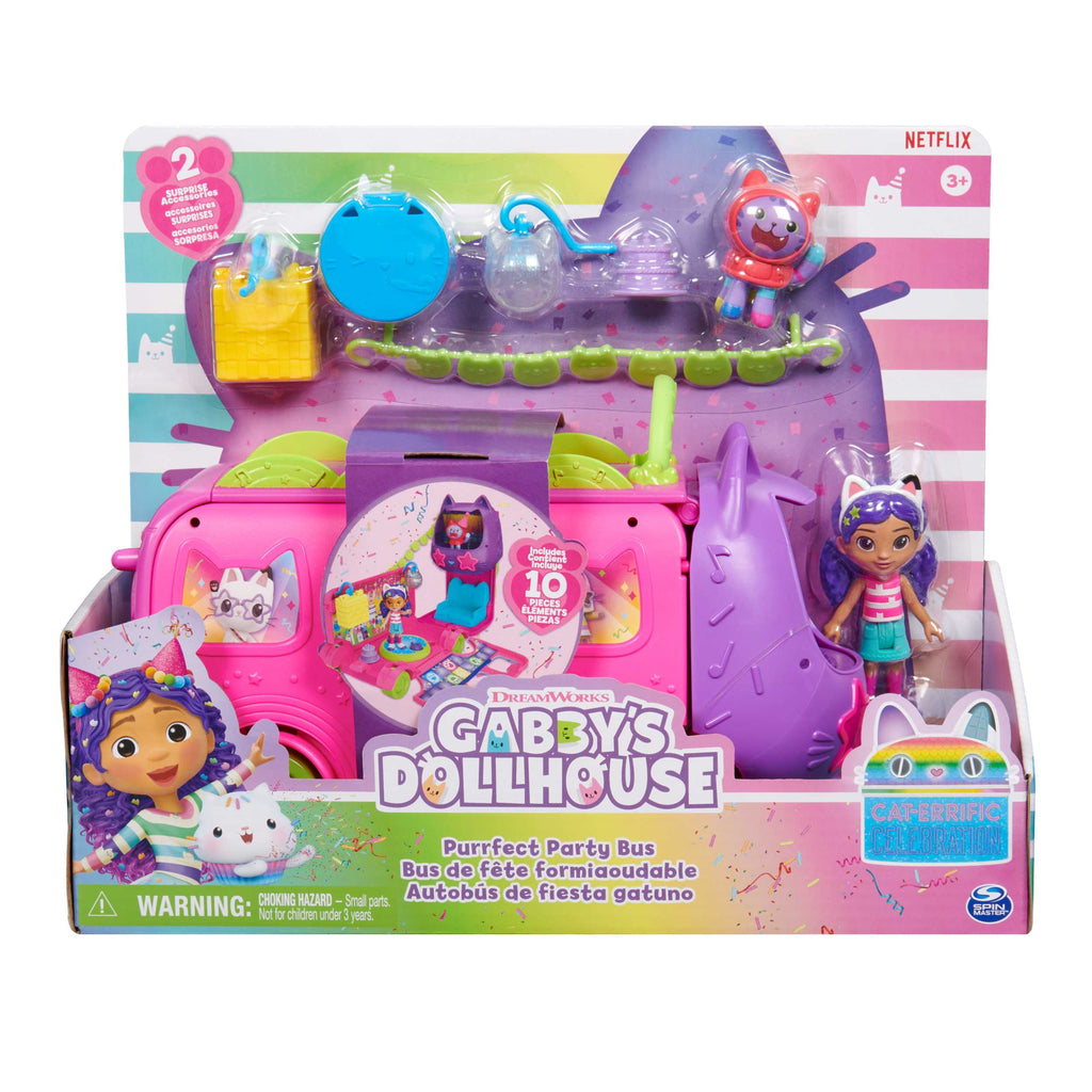 GABBY'S DOLLHOUSE CELEBRATION PARTY BUS PLAYSET