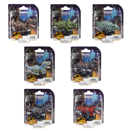 JURASSIC WORLD ZOOM RIDERS PULLBACK ASST