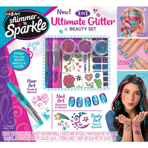 SHIMMER N SPARKLE 3 IN 1 ULTIMATE GILTTER BEAUTY SET