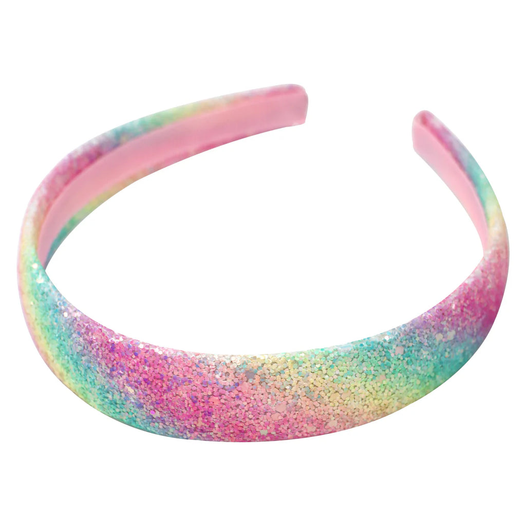 PINK POPPY RAINBOW CHUNKY GLITTER WIDE HEADBAND