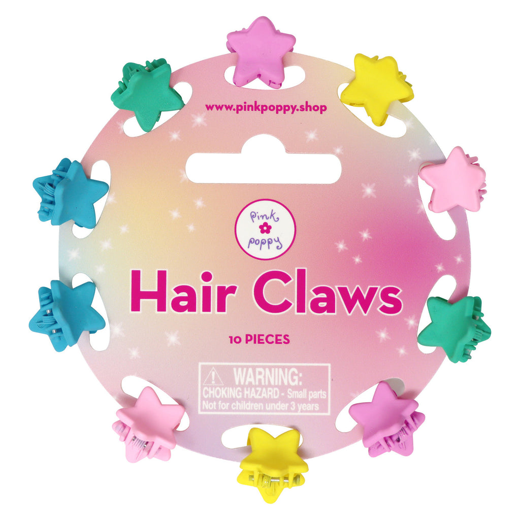 PINK POPPY STAR HAIR CLAWS