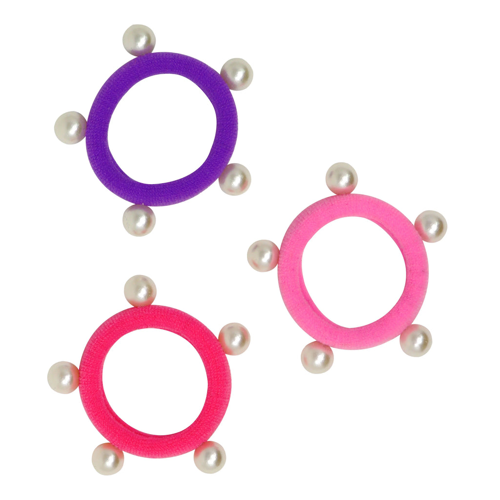 PINK POPPY  PEARL HAIR ELASTICS