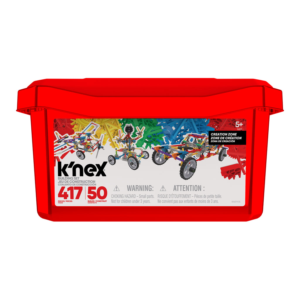 KN16511 KNEX CREATION ZONE TUB 417 PIECES 50 BUILDS