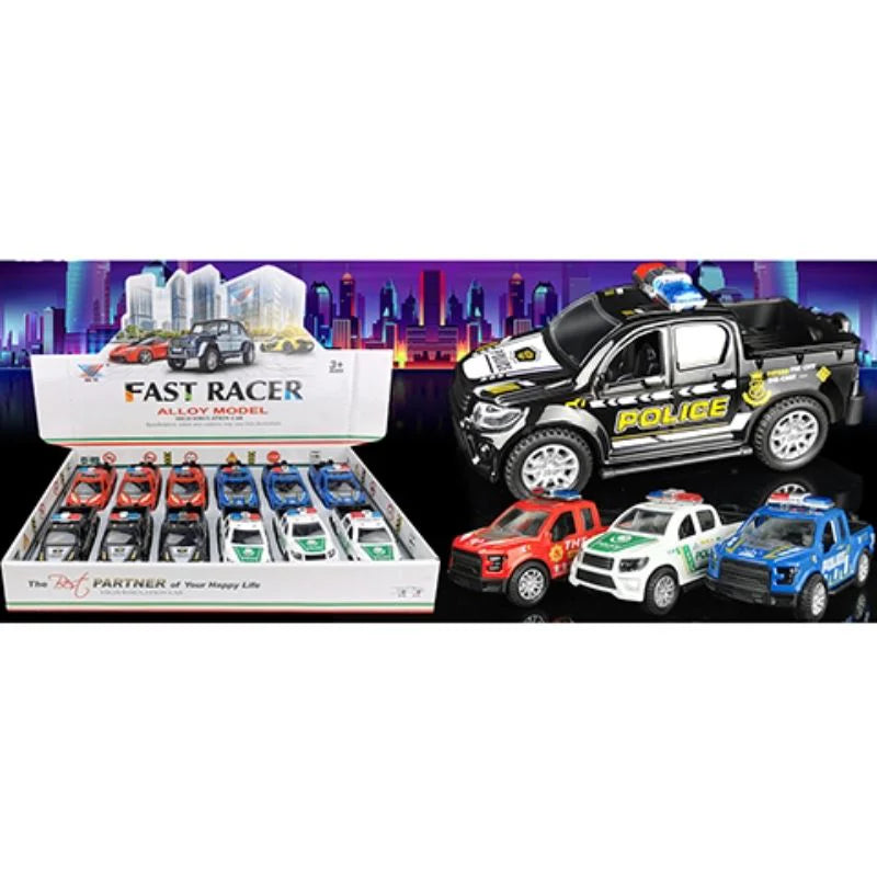DIE CAST PULLBACK DOUBLE CAB POLICE UTE ASST
