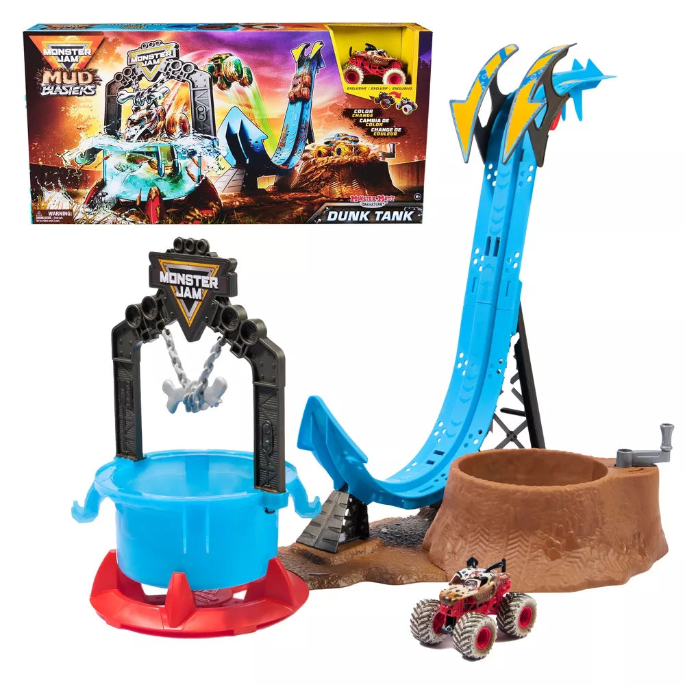 Monster Jam 1:64 Mud Blasters Dunk Tank Playset - Monster Mutt Dalmatian