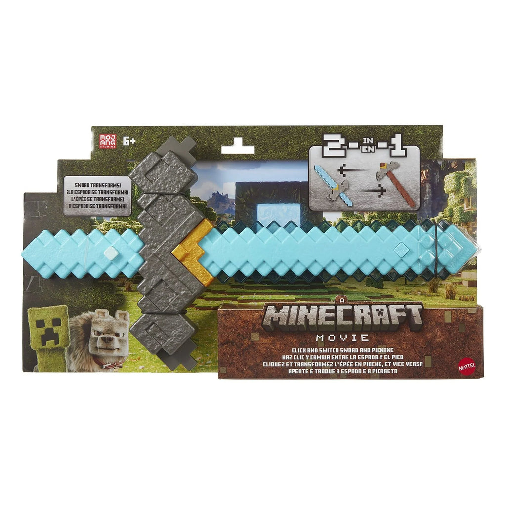 Minecraft Movie Click and Switch Sword and Pickaxe