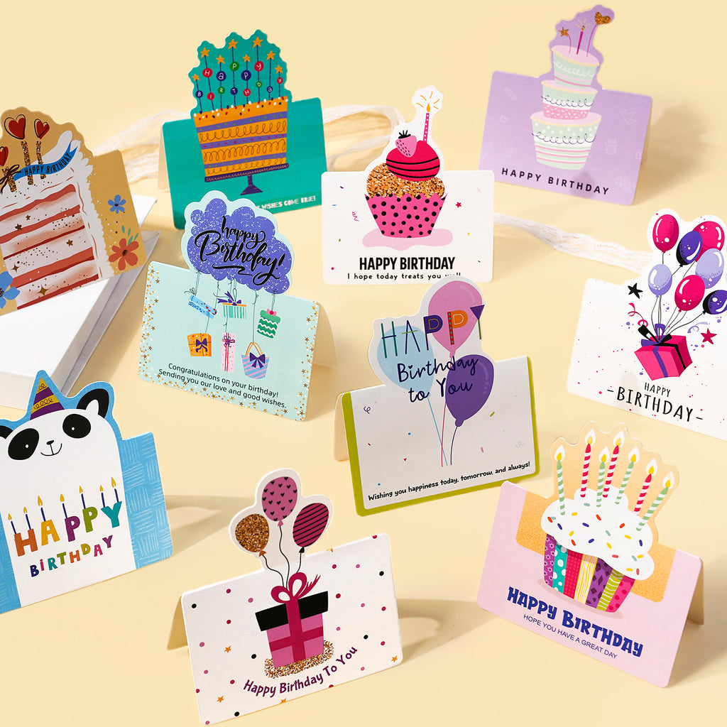 BIRTHDAY FOLDABLE POSTCARD 10 PACK