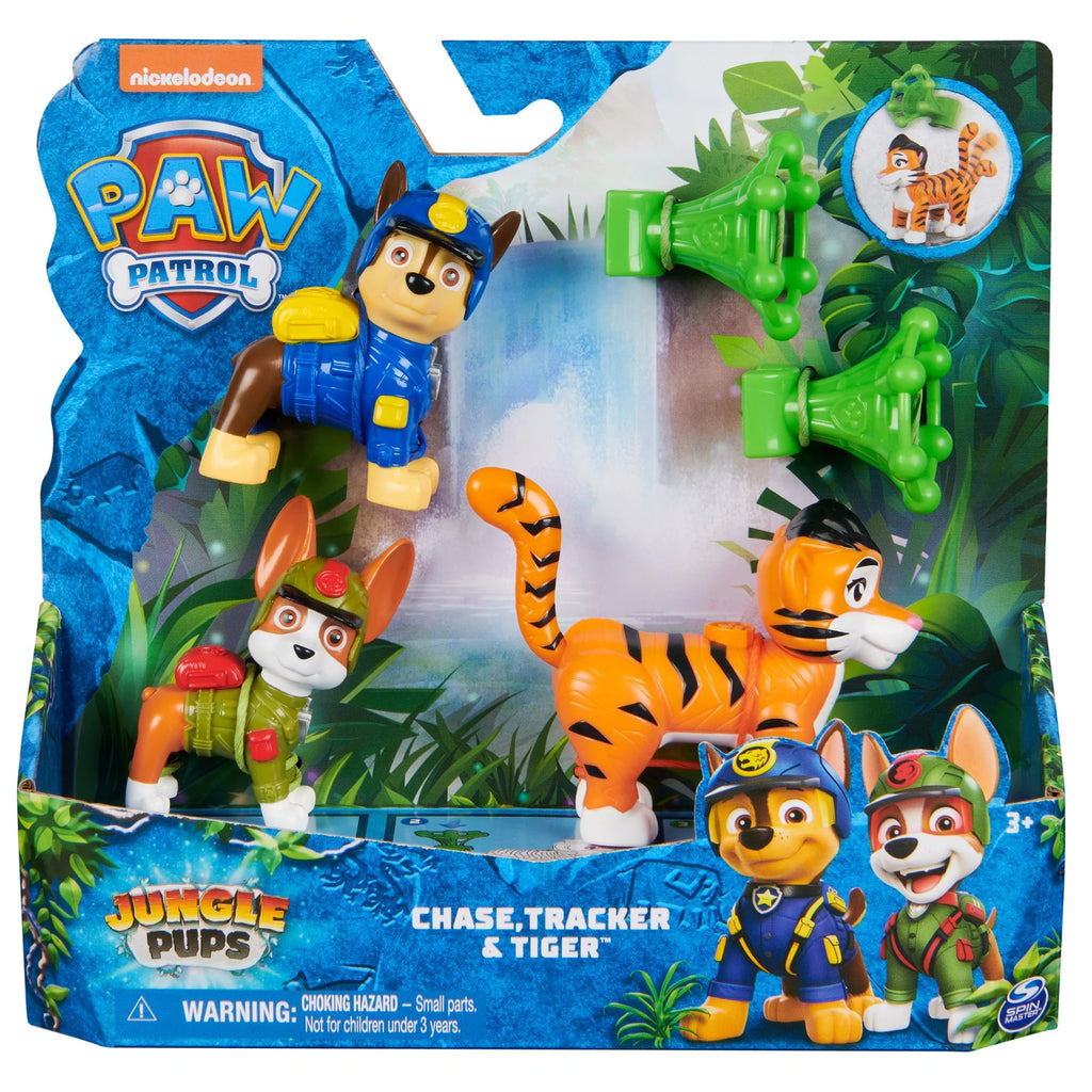 PAW PATROL JUNGLE HERO PUPS FIGURE SET CHASE, TRACKER & TIGER
