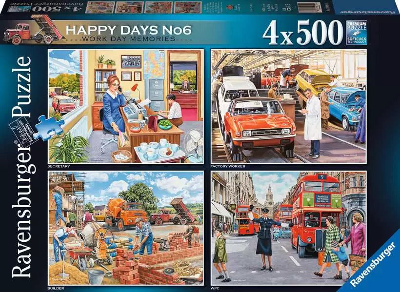 RAVENSBURGER Happy Days No 6, Work Day Memories TREVOR MITCHELL 4X500PC