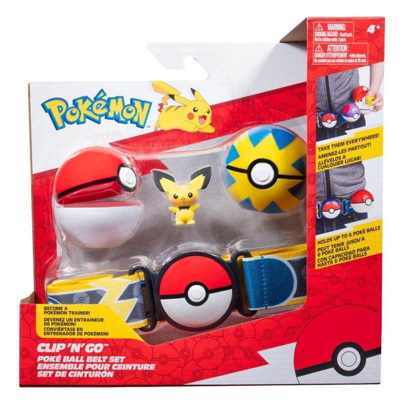 Pokemon Clip N Go Pokeball Belt SET Pichu