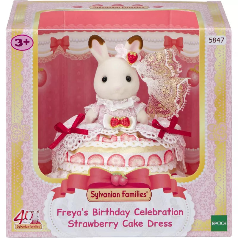 Sylvanian Families Freyas Birthday Celebration Strawberry Cake Dress
