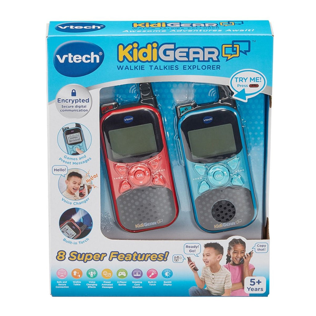 VTECH KIDI GEAR WALKIE TALKIES EXPLORER BLUE & RED