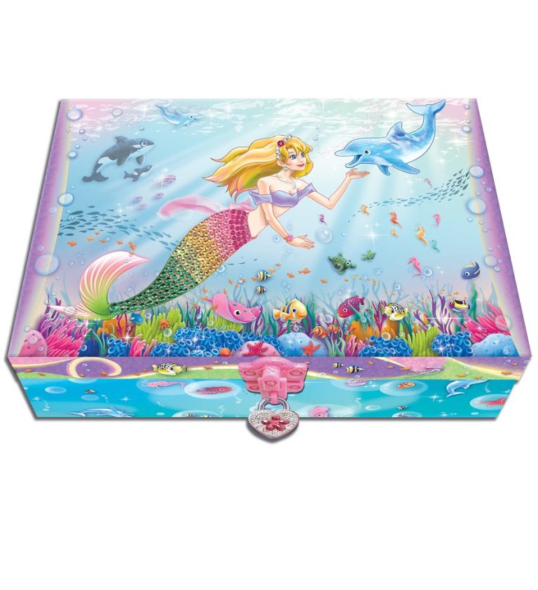 T66416 TRINKET BOX W LOCK MERMAID