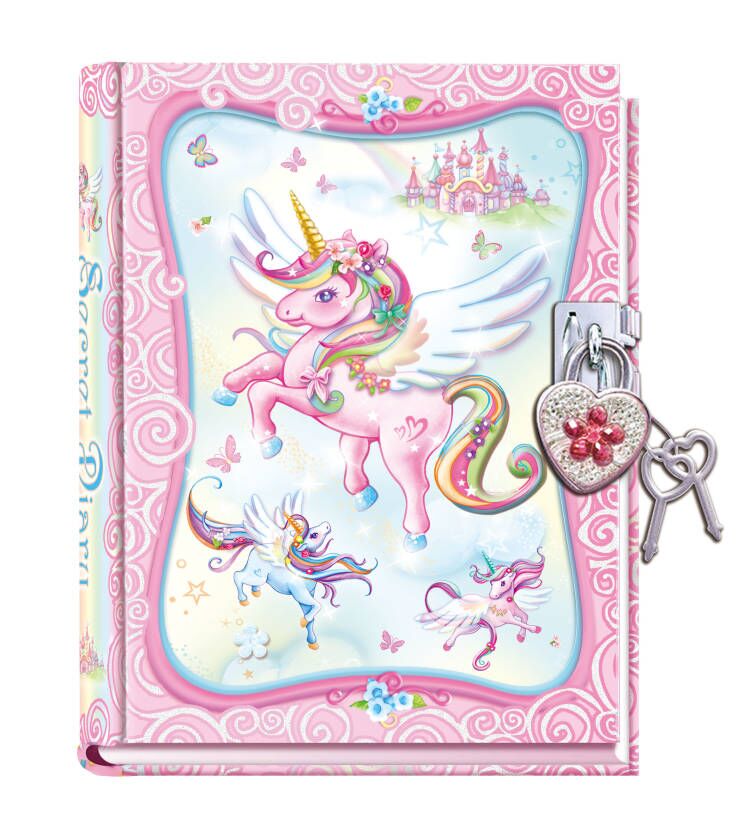 T66412 UNICORN DIARY WITH LOCK