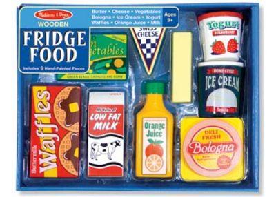 MELISSA & DOUG WOODEN FRIDGE FOOD SET