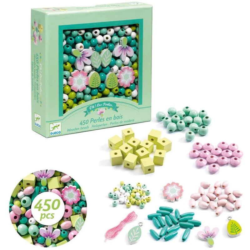 DJECO WOODEN BEADS FLOWERS