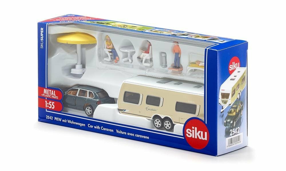 SIKU CAR WITH CARAVAN 1:55 SCALE