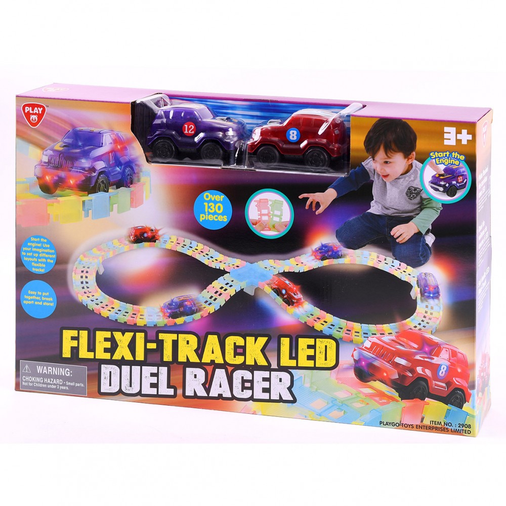 PLAYGO TOYS ENT. LTD. FLEXI TRACK LED DUEL RACER