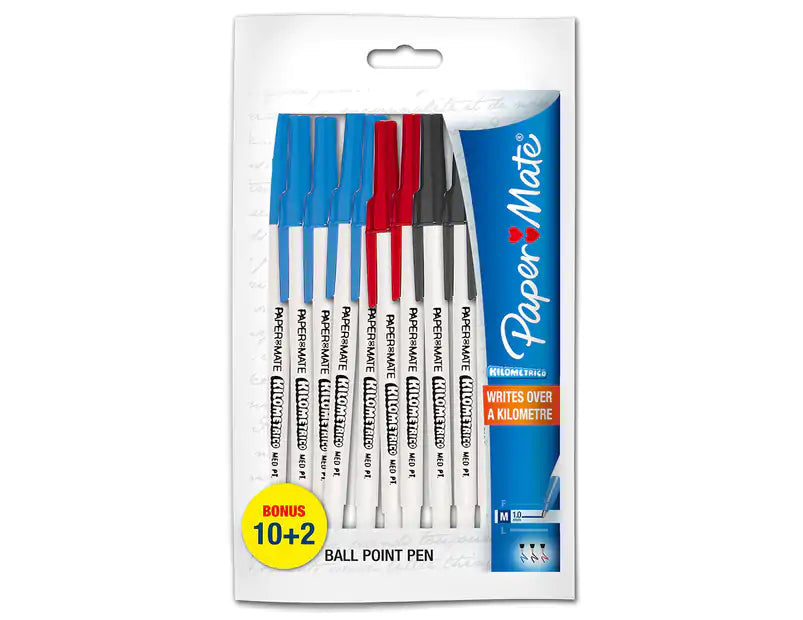 PAPERMATE KILOMETRICO BALLPOINT PEN 12PK