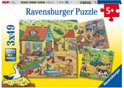 RAVENSBURGER ON THE FARM 3 X 49PC