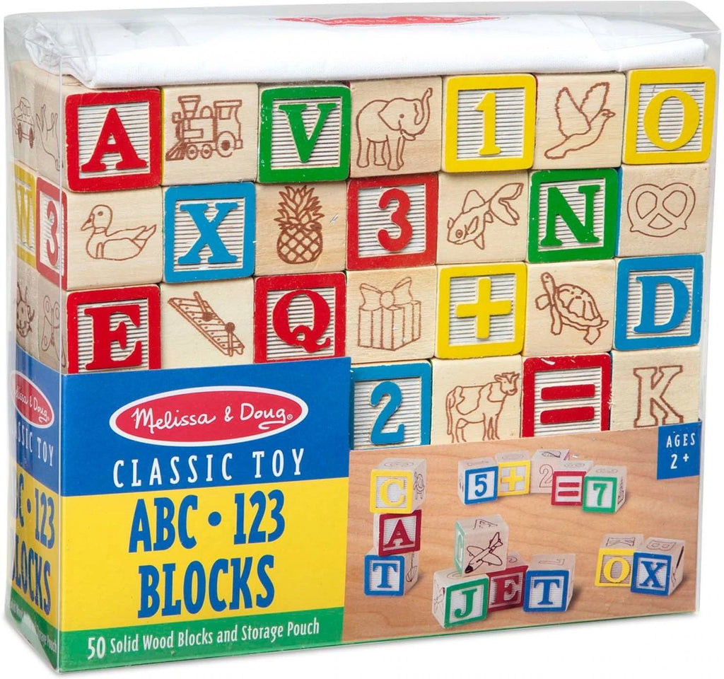 MELISSA & DOUG WOODEN ABC123 BLOCKS