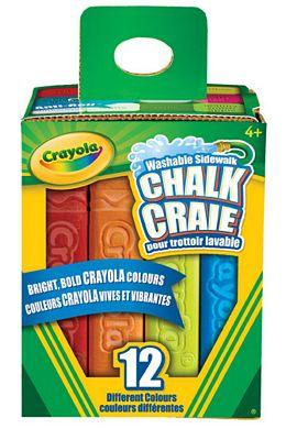 CRAYOLA WASHABLE SIDEWALK CHALK 12 PK