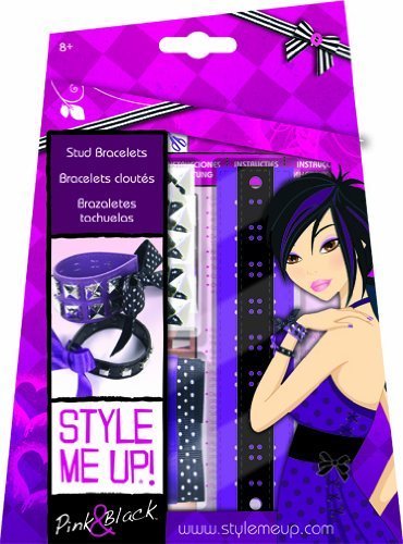 STYLE ME UP PINK N BLACK STUD BRACELETS